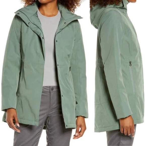 The North Face Ancha Hooded Insulated Waterproof Parka Coat Green - Picture 1 of 5